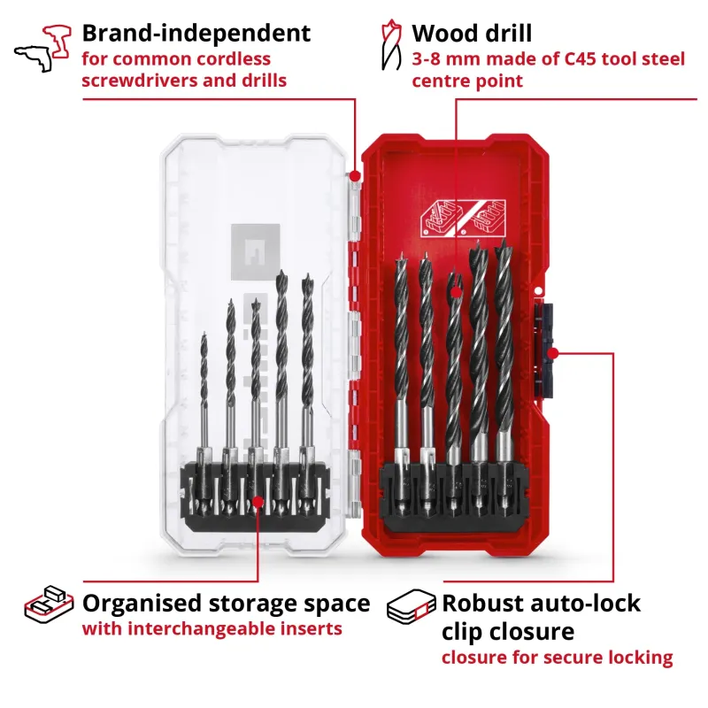 Einhell S-Case 10 kom Set burgija za drvo 49108733