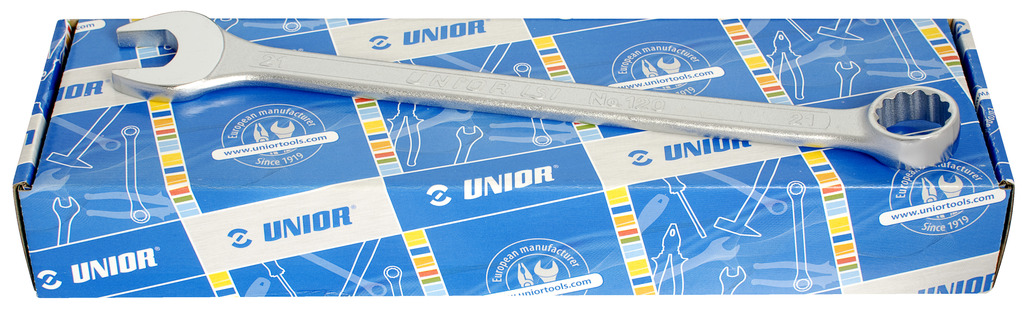 Unior 120/1CB Ključevi viljuškasto-okasti dugi u kartonskoj kutiji, 6 - 32/26, 600384