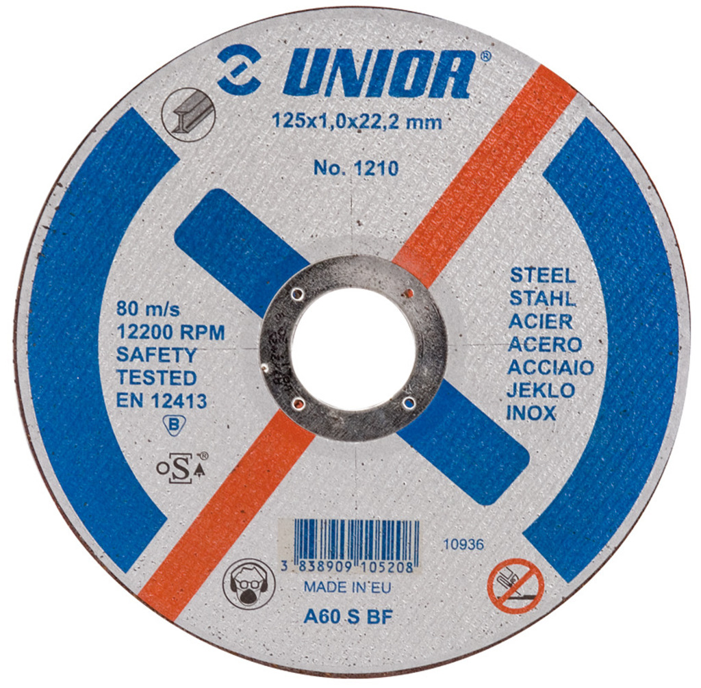 Unior 1210 Brusna ploča za čelik, ravna, 115, 610518