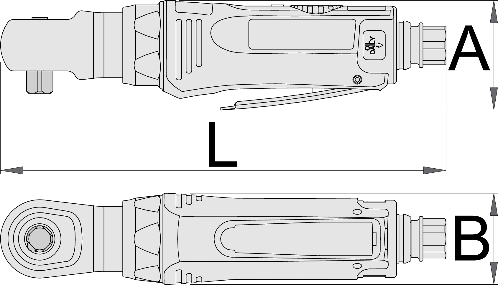 Unior 1552 Čegrtaljka pneumatska, prihvat 1/2", 1/2", 627567 - Slika 3