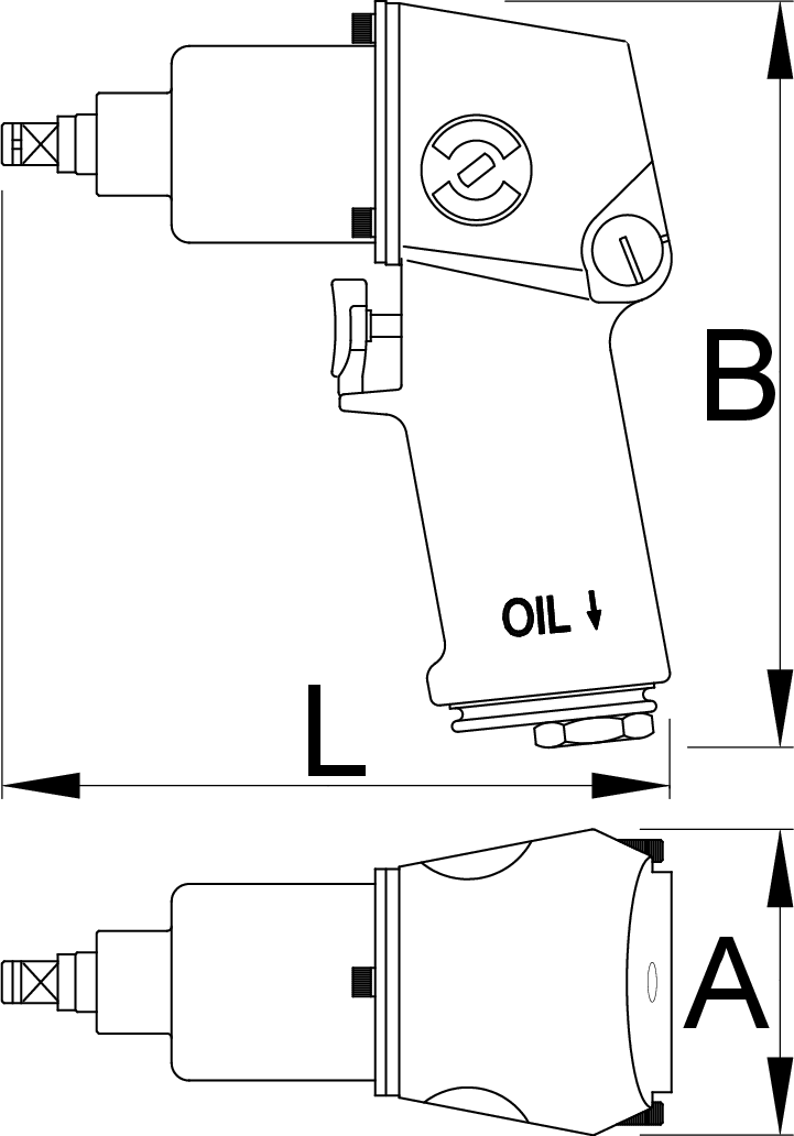 Unior 1541 Odvrtač pneumatski 3/8", 3/8", 615320 - Slika 2