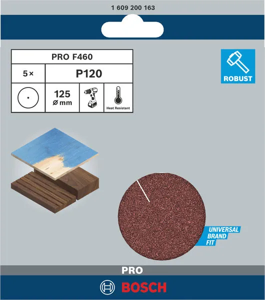 PRO F460 brusni list, 125 mm, G120, 5 kom. 1609200163