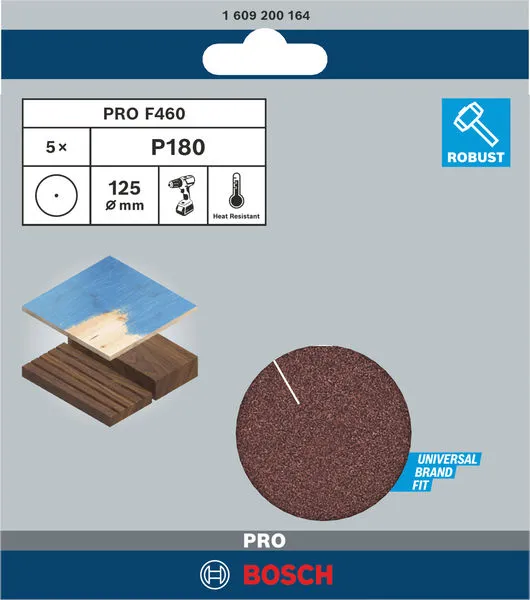 PRO F460 brusni list, 125 mm, G180, 5 kom. 1609200164