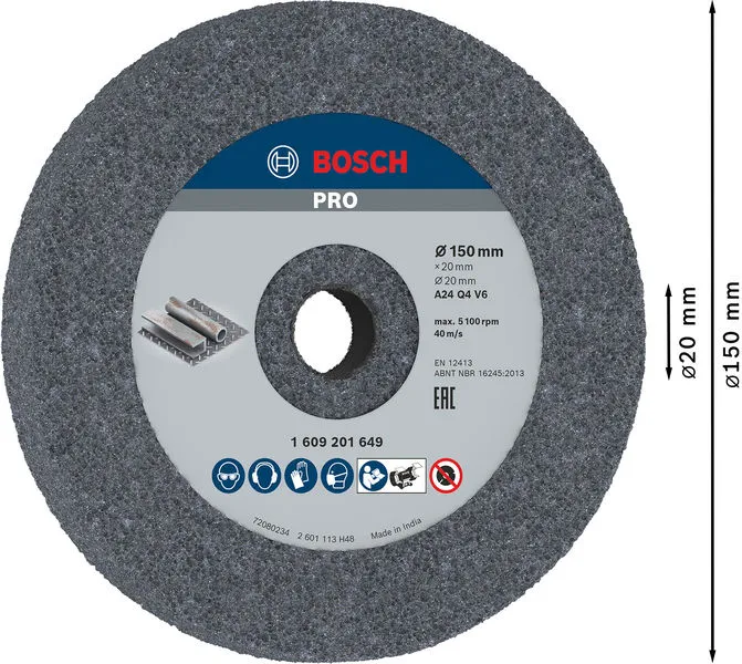 PRO Metal brusno tocilo 150×20×20 mm, G24 1609201649