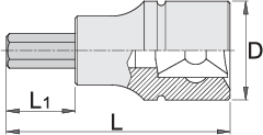 Unior 187/2HX Ključ nasadni imbus, prihvat 1/4", 6, 607901 - Slika 2