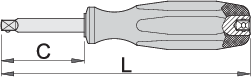 Unior 188.8 Nastavak sa odvijač drškom, prihvat 1/4", 1/4", 607349 - Slika 2