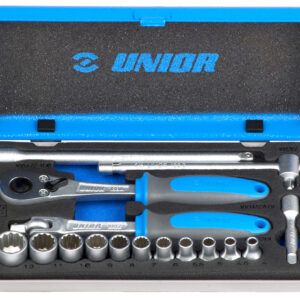 Unior 188BI12P16 Ključevi nasadni, prihvat 1/4", u metalnoj kutiji, 4 - 13/16, 617118