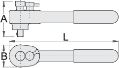Unior 190.1AVDEDP Čegrtaljka dvosmerna, izolovana, prihvat 1/2", 1/2", 619119 - Slika 2