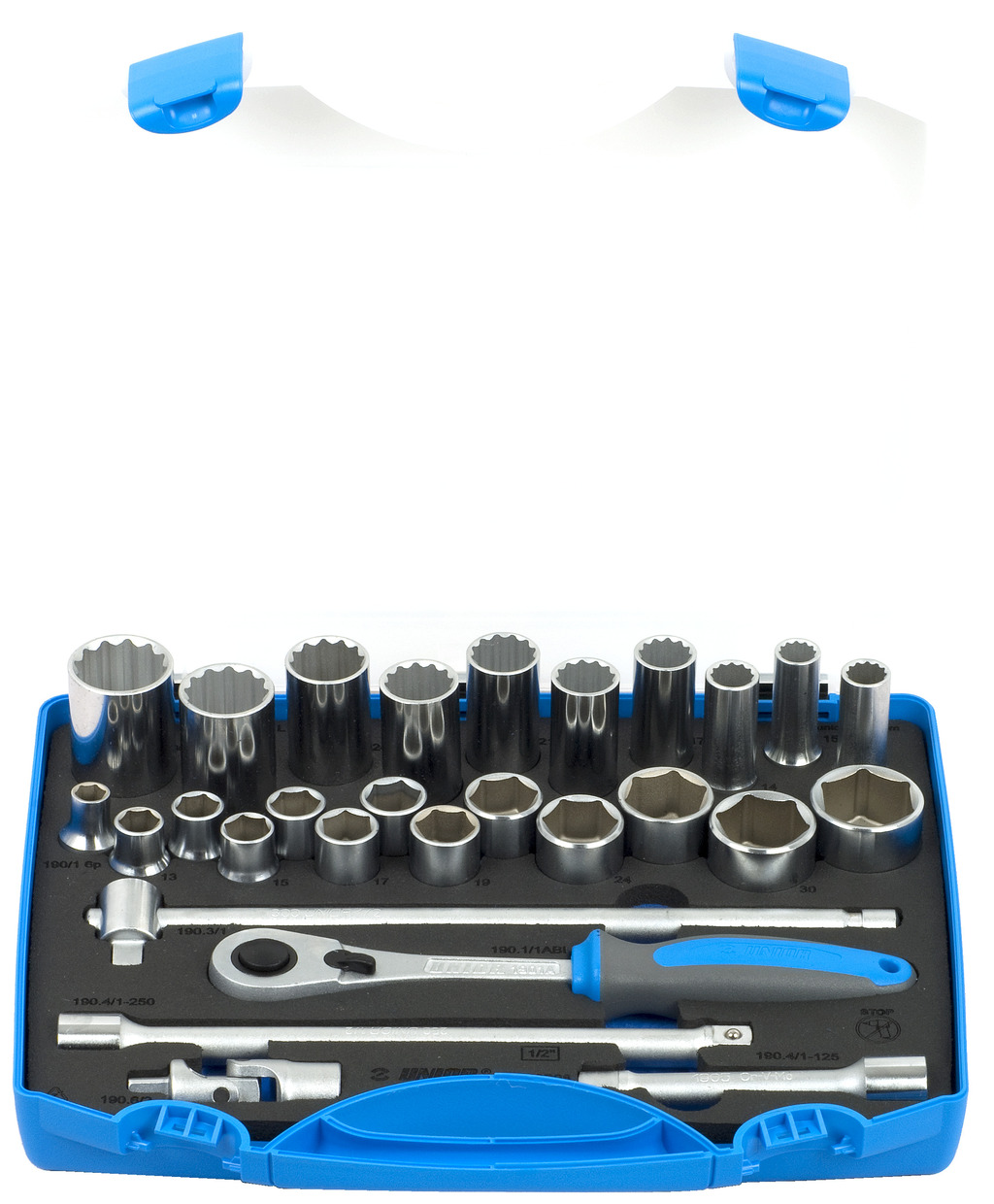 Unior 190BI6P28 Ključevi nasadni, prihvat 1/2", u plastičnoj kutiji, /28, 612162