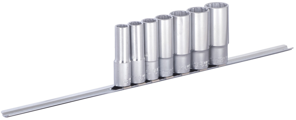 Unior 190H12LP7 Ključevi nasadni, dugi, prihvat 1/2", na držaču, 13 - 24/7, 622636
