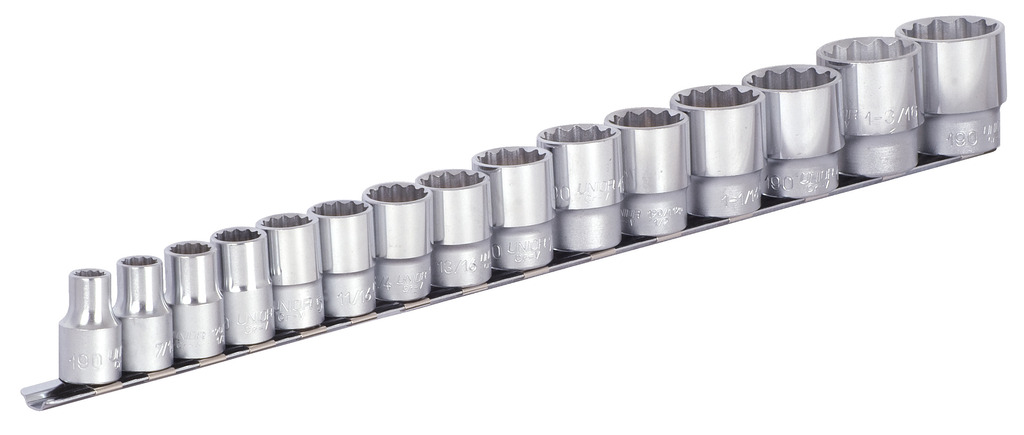 Unior 190H12P15IN Ključevi nasadni, prihvat 1/2", na držaču, 3/8"-1.1/4"/15, 622634