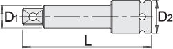 Unior 230.4/4 Nastavak IMPACT, prihvat 3/8", 3/8" x 125, 612076 - Slika 2