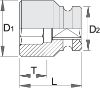 Unior 231/4 6p Ključ nasadni IMPACT, prihvat 1/2", 14, 603966 - Slika 2