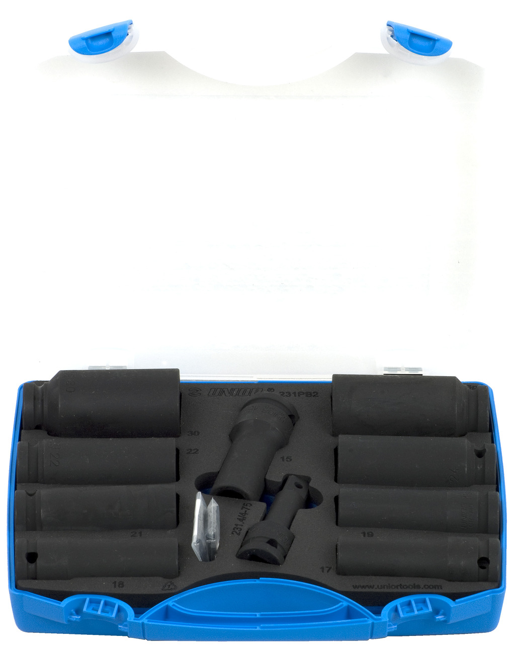 Unior 231/4PB2 Ključevi nasadni IMPACT, prihvat 1/2", u plastičnoj kutiji, 15 - 30/12, 612507