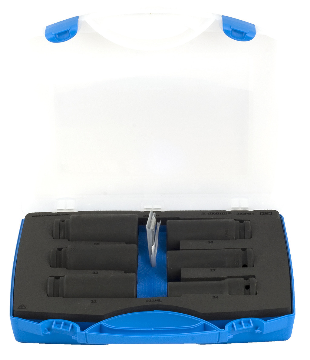 Unior 232PB1 Ključevi IMPACT, dugi, prihvat 3/4", u plastičnoj kutiji, 7, 621459