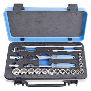 Unior 239A Ključevi nasadni, prihvat 3/8", u metalnoj kutiji, 6 - 22/24, 612509
