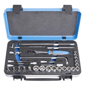 Unior 239D Ključevi nasadni, prihvat 3/8", u metalnoj kutiji, /30, 613073