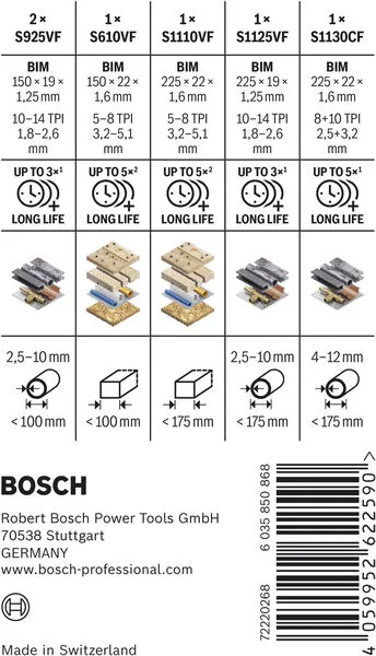 Set PRO Demolition listova testere, 6 kom. 2607011820