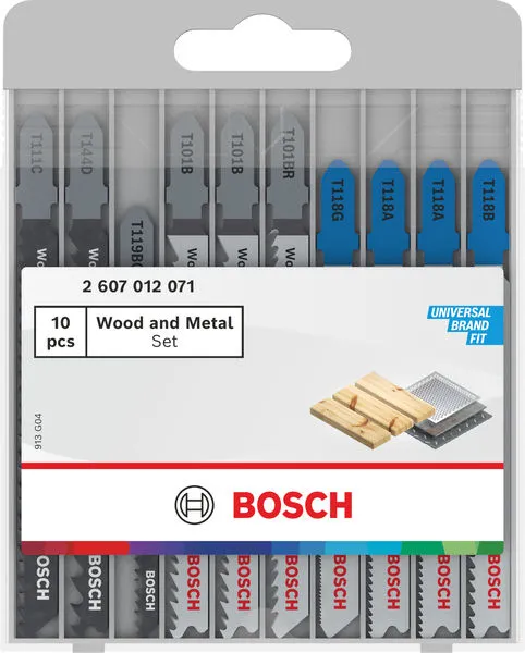 Wood and Metal set listova ubodne testere, 10 kom. 2607012071