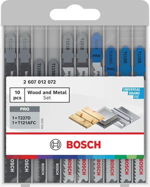 Wood and Metal set listova ubodne testere, 10 kom. 2607012072