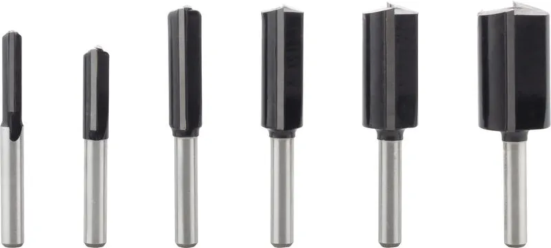 Set PRO ravnih glodala prihvat od 6 mm, 6 delova 2607017465