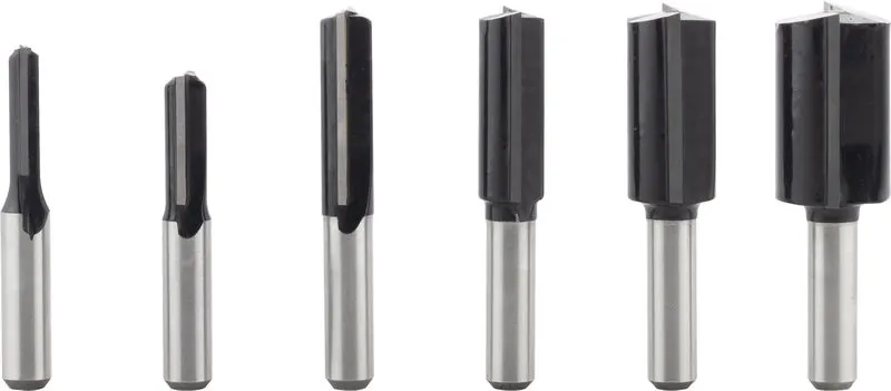 Set PRO ravnih glodala prihvat od 8 mm, 6 delova 2607017466