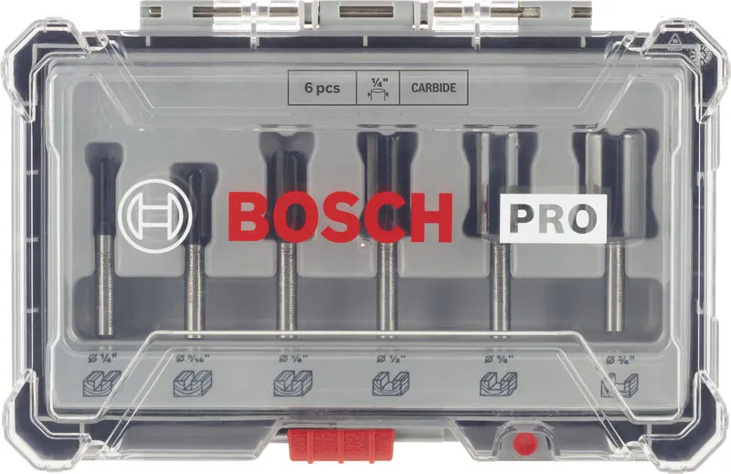 Set PRO ravnih glodala, prihvat 1/4″, 6 delova 2607017467