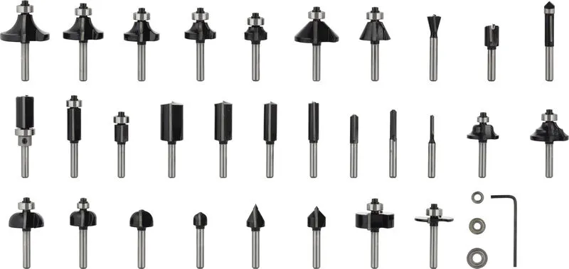 Kombinovani set PRO glodala prihvat 6 mm, 30 delova 2607017474