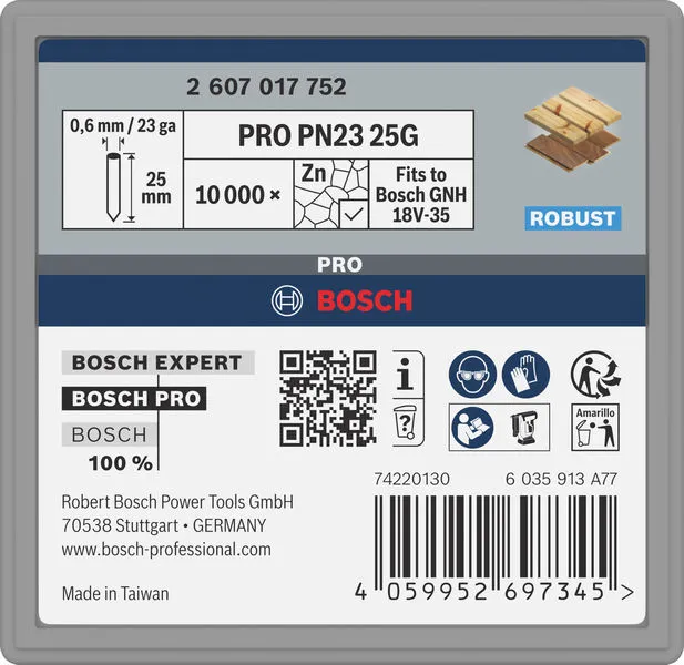 PRO PN23 G Pin, 0,65/23 g, pocinkovani, 25 mm, 10000 kom. 2607017752