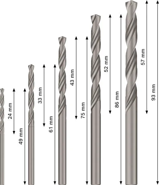 Set PRO Metal HSS-G spiralnih burgija, 5 kom. 2607019114