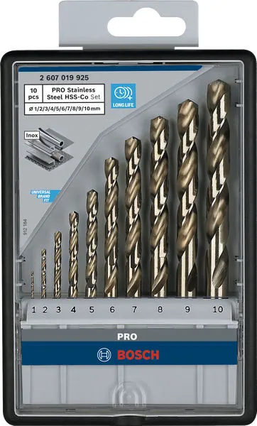 Set PRO Stainless Steel HSS-G burgija za metal 10 kom 2607019925