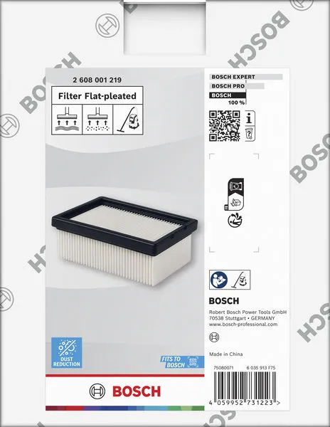 Ravni harmonika filter E10 za usisivač 2608001219