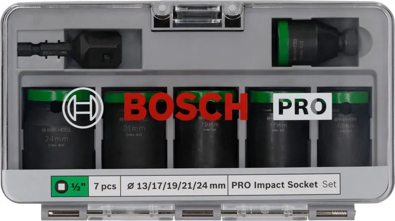 PRO Impact set usadnih nastavaka sa adapterom 1/2" standardni 7 kom 2608003032