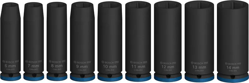PRO Impact Socket Set, 1/4", duboki, 9 delova 2608003035