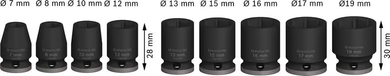 PRO Impact Socket Set, 3/8", standardni, 9 delova 2608003036