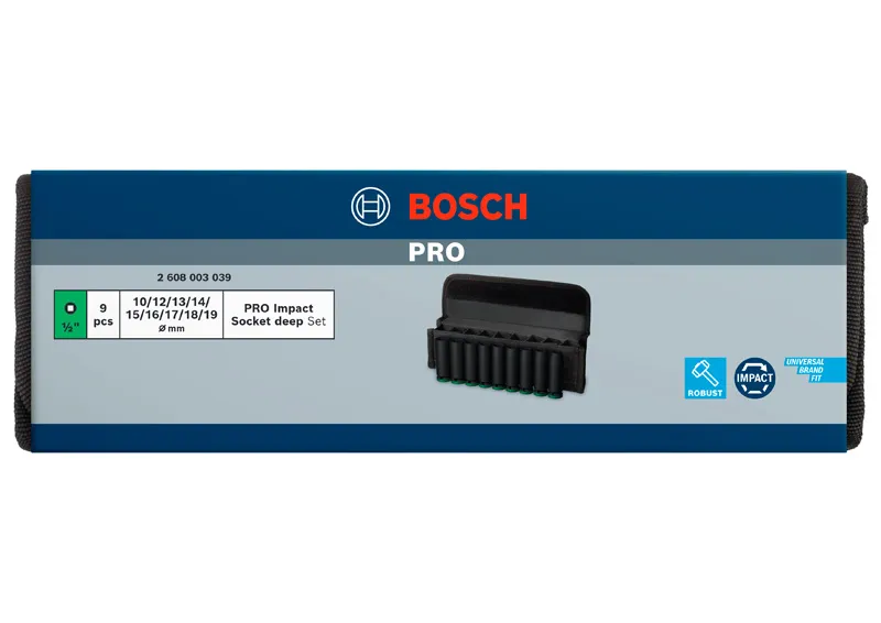 PRO Kovani nasadni ključ set 1/2" duboki 9 delova 2608003039