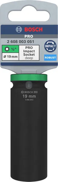 PRO Kovani nasadni ključ 1/2" 19 mm, duboki 2608003051