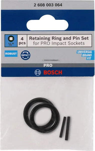 Retaining Ring and Pin Set for PRO Impact Socket, 1/4", 4 dela 2608003064