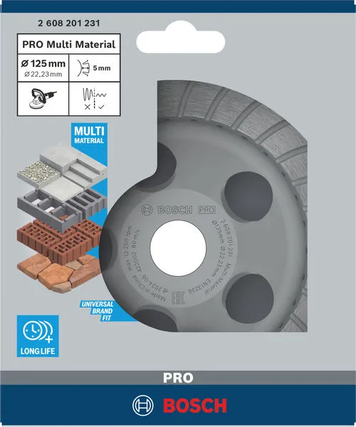 PRO Multi Material dijamantska lončasta ploča 5×125×22,23 mm 2608201231