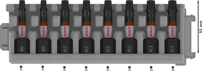 PRO R Impact nastavci, R1 (×2), R2 (×4), R3 (×2), 55 mm, 8 kom. 2608521U58