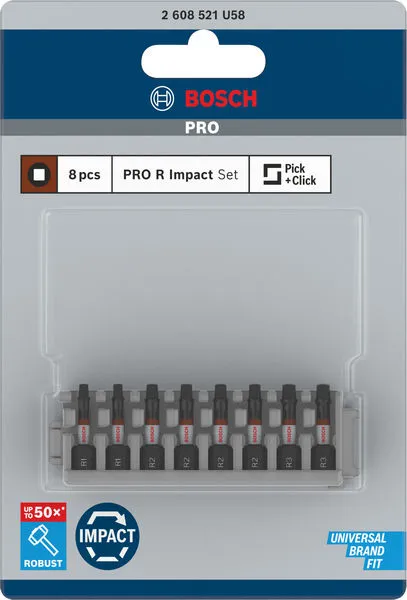 PRO R Impact nastavci, R1 (×2), R2 (×4), R3 (×2), 55 mm, 8 kom. 2608521U58