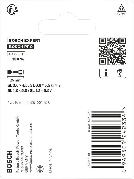 PRO SL Impact nastavci, SL4.5, SL5.5 (×2), SL5.5, SL6.5, 25 mm, 5 kom. 2608521U60