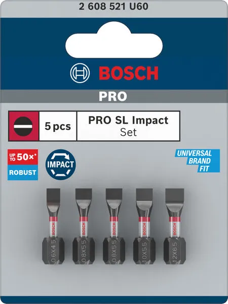 PRO SL Impact nastavci, SL4.5, SL5.5 (×2), SL5.5, SL6.5, 25 mm, 5 kom. 2608521U60