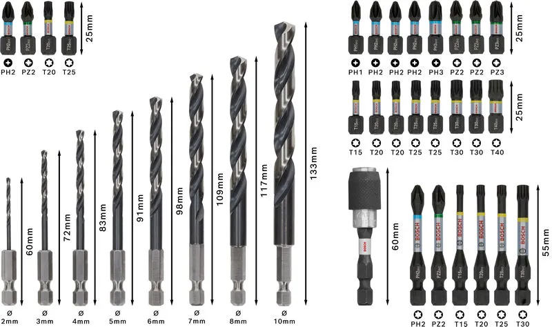 PRO Impact Metal set, displej, 6×35 kom. 2608521U80
