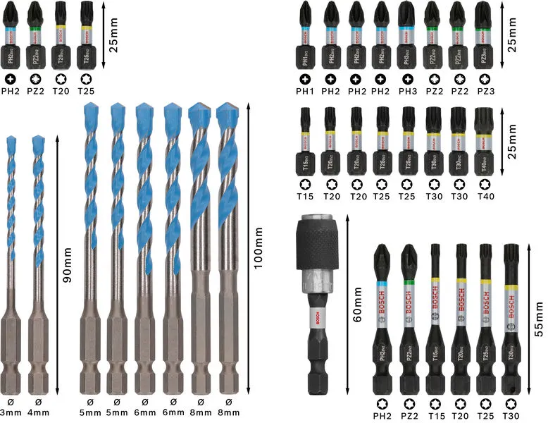 PRO mešani set Impact bitova i burgija 35 kom 2608521U82