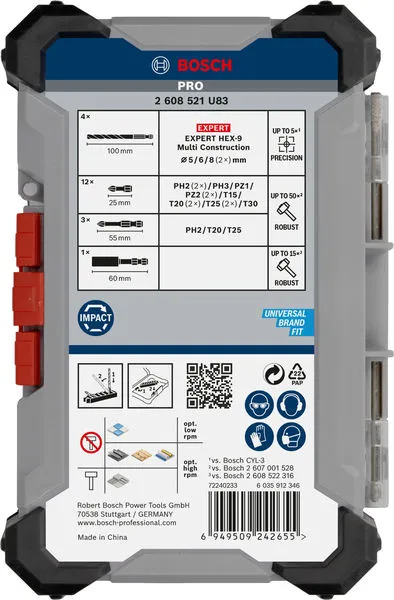 PRO mešani set Impact bitova i burgija 20 kom 2608521U83