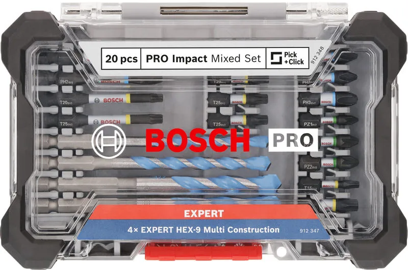 PRO mešani set Impact bitova i burgija 20 kom 2608521U83