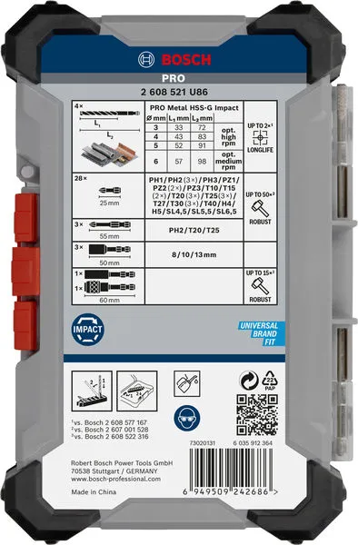 PRO set Impact bitova i burgija za metal 40 kom 2608521U86