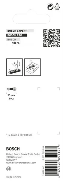 PRO Phillips Impact nastavak PH2, 25 mm, 8 kom 2608522324