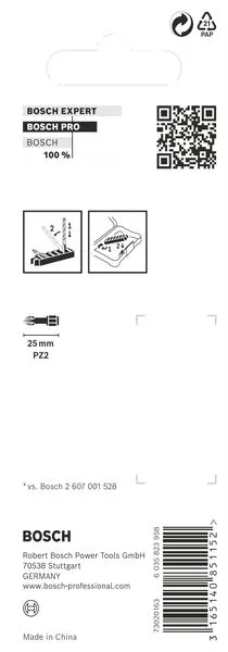 PRO Pozidriv Impact nastavak PZ2, 25 mm, 8 kom 2608522325
